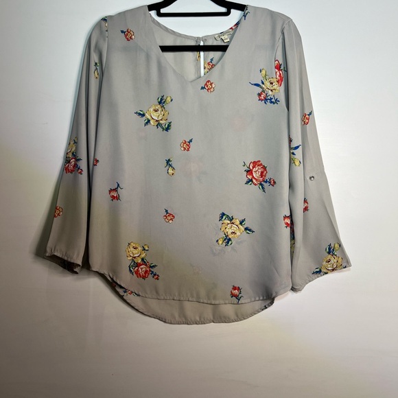 Lily White Floral Blouse in Gray - Picture 2 of 15